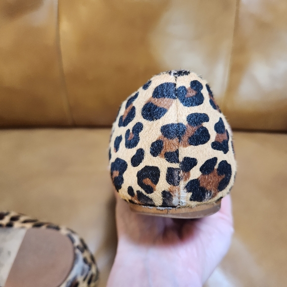 J. Crew Pointed Calf Hair Leopard Flats Size 8.5 - Picture 5 of 9